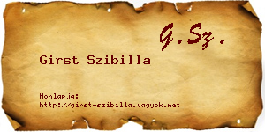 Girst Szibilla névjegykártya